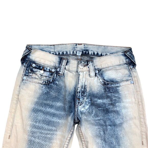 True Religion Jeans Size 32 STRAIGHT Blue Paint Splatter - Picture 10 of 10